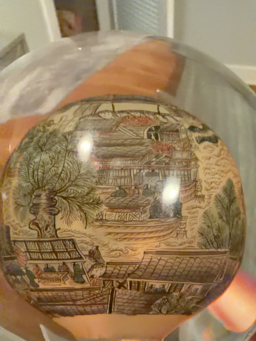 Chinese inside painted glass sphere